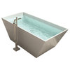 ADM Rectangular Freestanding Bathtub, Matte White, 64.2"