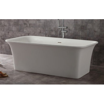 ALFI brand AB9942 67" Resin Soaking Bathtub for - Matte White