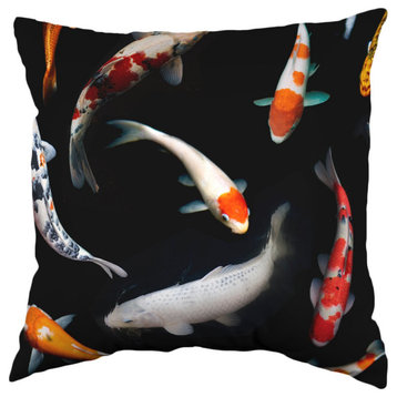 Koi Fish Double Sided Pillow, 16"x16"