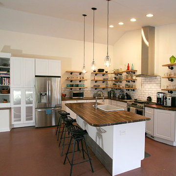 Open Concept Kitchen with Natural Elements and Industrial Touches