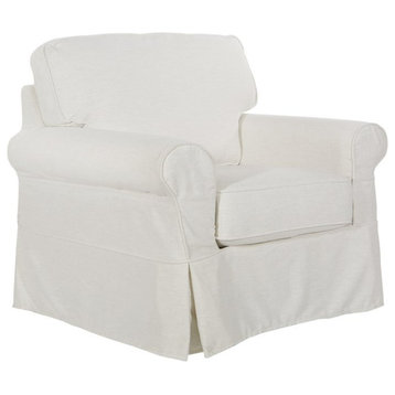 Ashton Chair with Ivory Beige Fabric Slip Cover