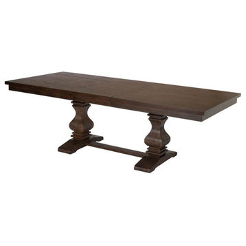 Walnut Wood Extendable Dining Table with Removeable 18" Leaf