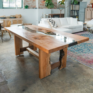 Maple Resin River Table, Clear, Air River Legs