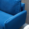 Kingway Furniture Almor Velvet Living Room Sofa, Space Blue