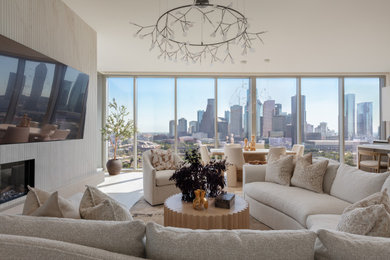Minimalist living room photo in Houston