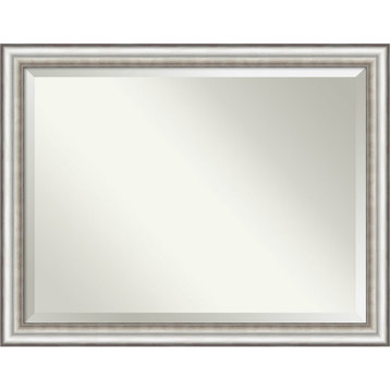 Salon Silver Beveled Bathroom Wall Mirror - 45.25 x 35.25 in.