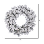 Vickerman Flocked Snow Ridge Wreath, Unlit, 30"