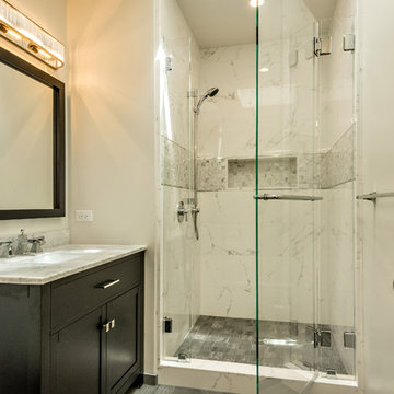 Gray and White Bathroom