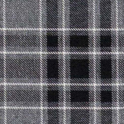 Bethan (charcoal) Black & Grey Curtain Fabric Checked - Curtain Fabric