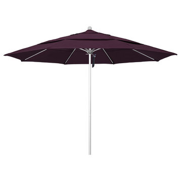 11' Fiberglass Umbrella Silver Anodized, Purple, 11'