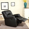 Faux Leather Rocker Swivel Glider Chair, Black