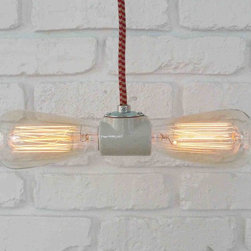 Double-Socket Pendant Light in White - Pendant Lighting