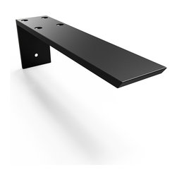 IRON BRACKET CO - Hidden Granite Countertop L Bracket, Matte Black, 20" - Brackets