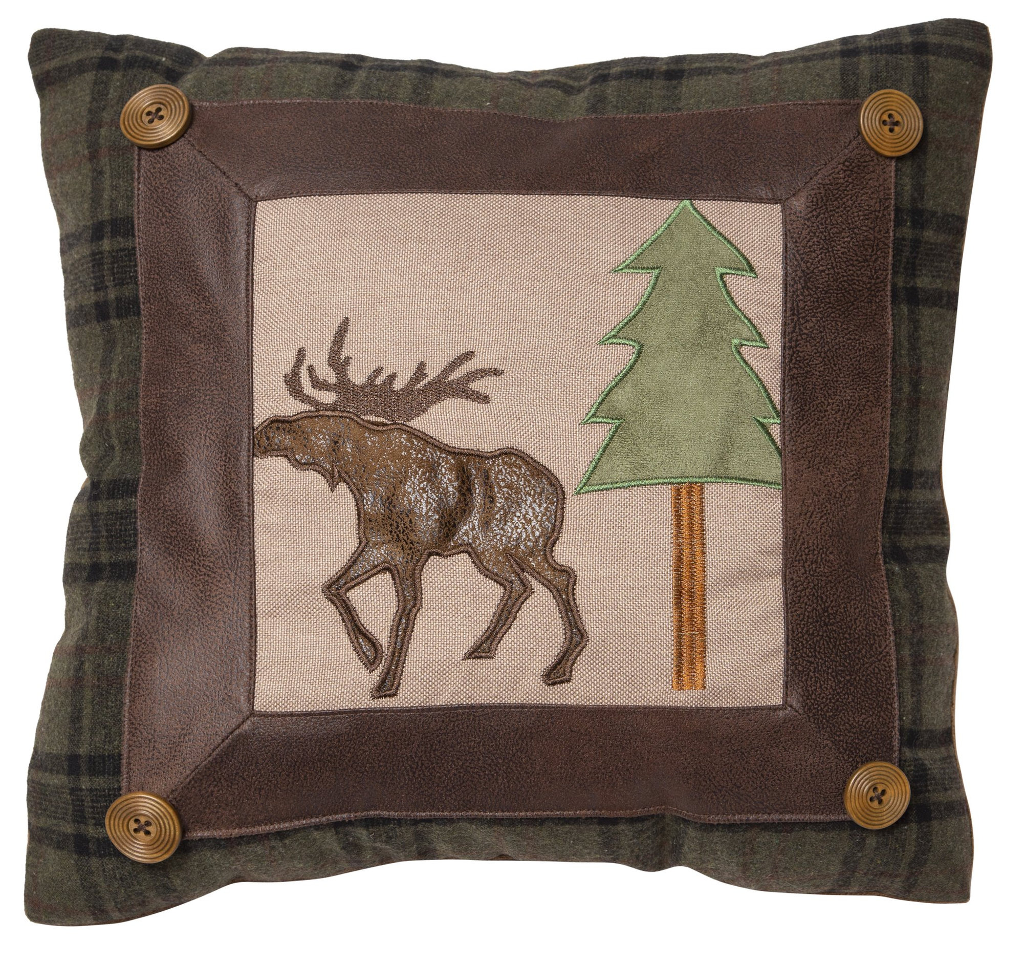 Moose Scrap Rustic Cabin Throw Pillow 18x18 Rustic Decorative Pillows by Carstens Houzz