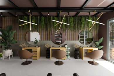 Cette image montre un bar de salon minimaliste.