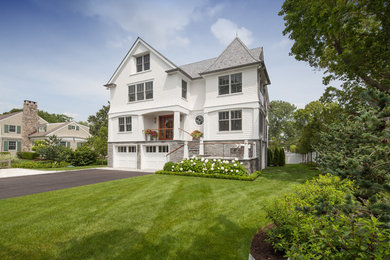 Inspiration for a transitional exterior home remodel in New York