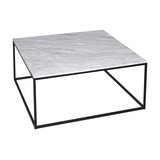 Kensal Marble Square Coffee Table, Black Base