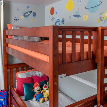 Espresso Twin High Bunk Bed with Slide Platform, storage drawers and guardrail