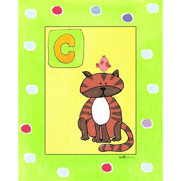 C is for Cat, Ready To Hang Canvas Kid's Wall Decor, 16 X 20