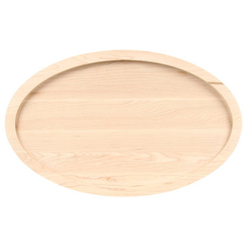 BigWood Boards Large Oval Carving Board Trencher, Maple, 15" x 24"