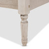 Colette French Bohemian Antique White Oak Wood King Size Platform Bed Frame