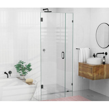 78"x39.5" Frameless Hinged Shower Door, Wall Hinge Style, Oil Rubbed Bronze
