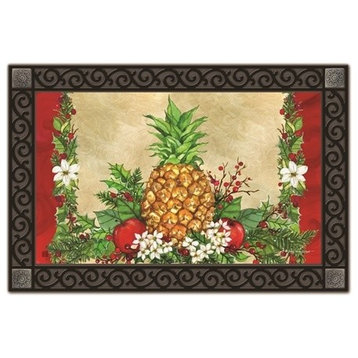 Holiday Pineapple MatMates Decorative Doormat