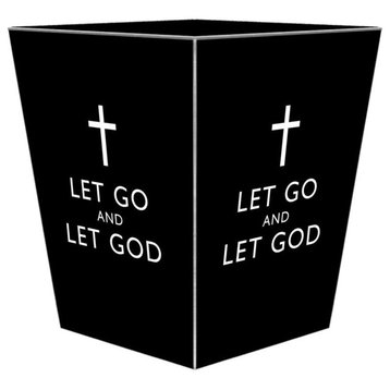 Let Go and Let God Black Wastepaper Basket