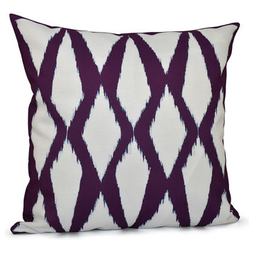 Geometric Decorative Pillow, Purple, 18"x18"