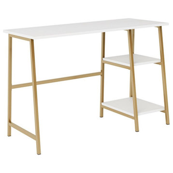 Sauder North Avenue Engineered Wood and Metal Frame Computer Desk in White