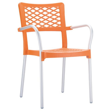 Compamia Bella Outdoor Dining Armchairs, Set of 4, Orange