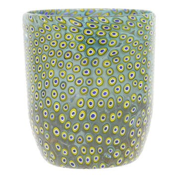 GlassOfVenice Murano Glass Tumbler - Mosaic Aqua