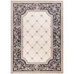 KAS Rugs & Home - Avalon 5614 Ivory and Gray Courtyard Rug, 7'10"x9'10" - Avalon 5614 Ivory/Grey Courtyard 7'10" x 9'10". Machine-Made of 100% Polypropylene with No Backing. Made in Turkey. Vacuum regularly & spot clean stains. Professional cleaning recommended periodically.