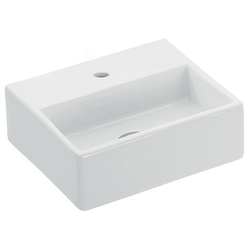 Quattro 30.01 Bathroom Sink, Ceramic White, 1 Faucet Hole