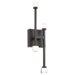 Artcraft Lighting - Batton 15W LED Wall Light, Black - The "Batton" collection wall sconce features small glass cubes illuminated by LEDs.
