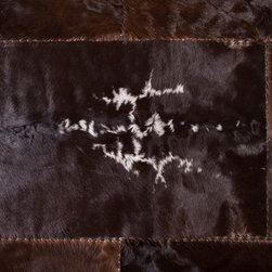 Modern Cowhide Patchwork Area Rug, Rectangle, Brown Black 7&rsquo;11&rdquo;x5&rsquo;10&rdquo; - Area Rugs