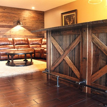 Rustic custom bar cabinets