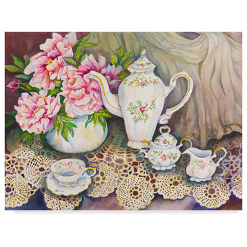 Joanne Porter 'Tea Time Pink' Canvas Art, 32"x24"