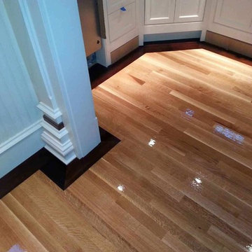 Rift Sawn White Oak Flooring with 5″ Walnut Border in Marlboro, MA