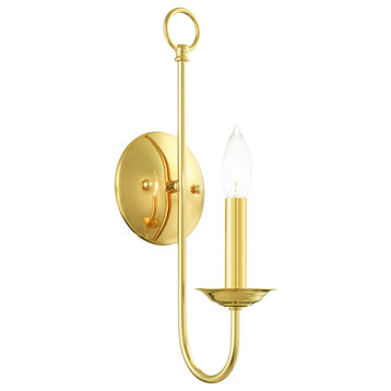 Livex Lighting Estate 1 Light Polished Brass Single Sconce