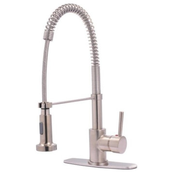 Gourmetier GS8888DL Single Handle Pull-Down Spray Kitchen Faucet, Brushed Nickel