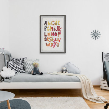 "Multi-color Alphabet" Framed Painting Print