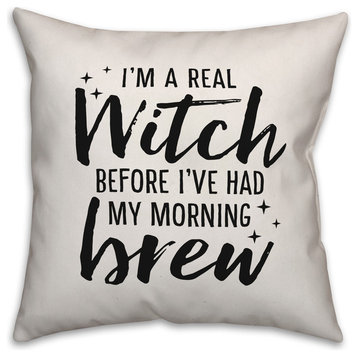 Witch Before My Morning Brew 16"x16" Throw Pillow