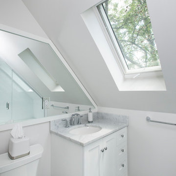 Transitional Cambridge Attic Bathroom