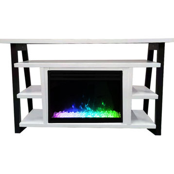 Winchester Electric Fireplace TV Stand and LED Heater Insert, Dark Coffee