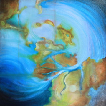 "Map" Oil on canvas, 20" x 20"