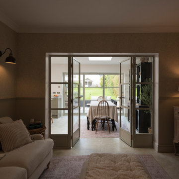 Our Brand New OB-36⁺ Soho Bifold paired with our OI-30 Internal Door