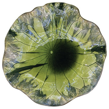 Free Formed Lily Plate, Green, 18"