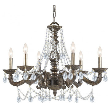 Sutton Six Light Venetian Bronze Up Chandelier