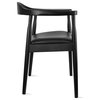 Real Oak Wood PU Leather Seat Wegner Kennedy Dining Assembled Chair, Black